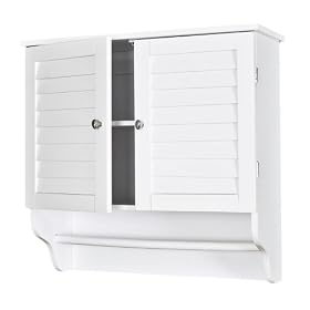 SEI Nassau White Louvered Towel Cabinet