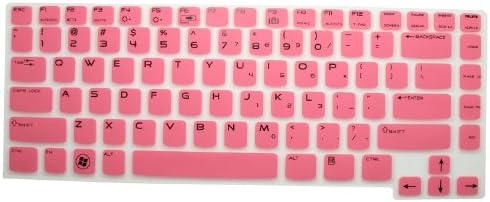 Semi-Hot Pink Ultra Thin Silicone Gel Keyboard Protector Skin Cover for Dell Alienware M14X M15X(if your "enter" key looks like "7", our skin can't fit)with Free Velcro Cable Tie from CasesBuy