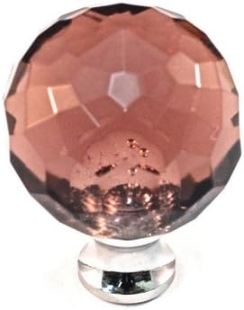 Crystal Knob Pull [Set of 4] Finish: Polished Chrome, Color: Amethyst