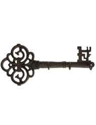 Office Product: Decorative Wall Mounted Key Holder / Vintage Key With 3 Hooks / Wall Mounted / Rustic Cast Iron / 10.8 x 4.7- With Screws And Anchors By Comfify - Comfify