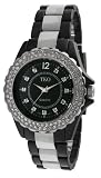 TKO ORLOGI Women's TK544-BK Cerami-Steel Swarovski Crystal Black Acrylic Watch