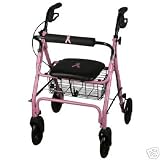 PINK (Breast Cancer Awareness), Medline Deluxe Folding Rollator Rolling Walker $10.00 of purchase price is donated to Breast Cancer Research.