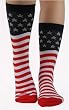 Women's Soft and Beautiful Novelty American Flag Trouser Socks by Foot Traffic