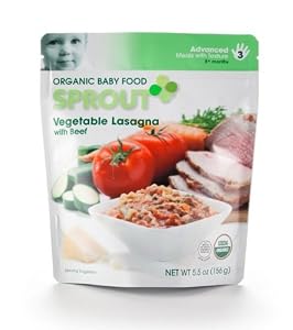 Sprout Organic Baby Food Beef and Vegetable Lasagna, 5.5-Ounce (Pack of 12)