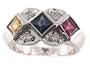 1.25ct. Diamond, Tourmaline, Yellow & Blue Sapphire Mother's Ring