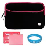 Satin Pink 2 Piece Durable Crystal Shield Protector Case for Apple MacBook Pro MB991LL/A 13.3-Inch Laptop + Black Pink Edge Neoprene Laptop Sleeve for Apple MacBook Pro 13 inch Notebook PC + SumacLife TM Wisdom*Courage Wristband