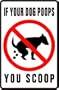 NO DOG POOP AREA pet clean PET cat NEW sign
