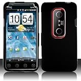 Black Hard Plastic Rubberized Case Cover for Sprint HTC EVO 3D