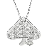 Tressa Silvertone Pave-set Cubic Zirconia Mushroom Necklace