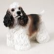 Cocker Spaniel Brown White Dog Figurine