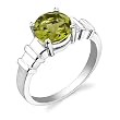 Sterling Silver 2.00 cts Round Cut Peridot Ring Size 8