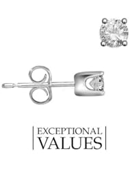 1/2 ct. tw. Diamond Solitaire Earrings in 14K White Gold