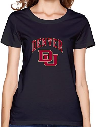 Kuangshi Women's University Of Denver O-neck T-shirts M Black