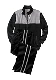 KingSize Big & Tall Color Block Plush Velour Tracksuit