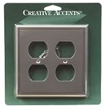 Wall Plates: JACKSON DEERFIELD 3118BN "2-DUPLEX OUTLET" BRUSHED NICKEL WALLPLATE