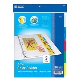 BAZIC 3Ring Binder Pockets Dividers w/ 5Insertab Case Pack 144
