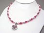 Silver Tone and Pink Crystal Heart Locket Necklace