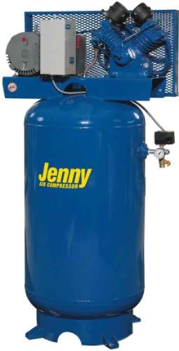 Jenny Compressors GT5B-60V-230/1 5-HP 60-Gallon Tank 1 Phase 230-Volt, Vertical Electric Two-Stage Stationary Compressor