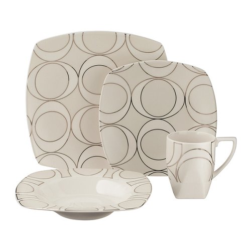 Odeon 16-pc. Dinnerware Set - Platinum Tone