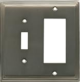 ART DECO STEP Satin Nickel Switchplates Outlet Covers, Rocker, GFCI 1 Toggle/Decora