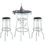 Retro 3-Piece Chrome Bar Stools and Table Set