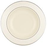 Lenox Pearl Innocence 9-Inch Platinum-Banded Fine China Pasta/Rim Soup Bowl, Set of 4
