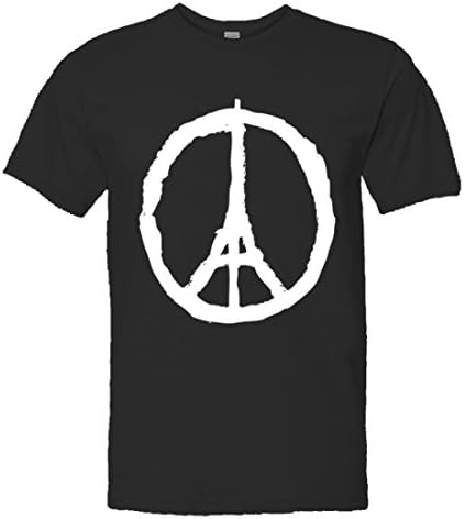 Mens / Unisex Support Paris France Peace Sign - Jean Jullien Soft-Style Fashion Tee - Black (Medium)