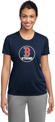 B Strong Boston Strong Women's Competition Navy Running Shirt 100% Polyester