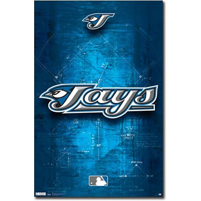 Professionally Framed Toronto Blue Jays Logo 2011 Sports Poster Print - 22x34 with RichAndFramous Black Wood Frame