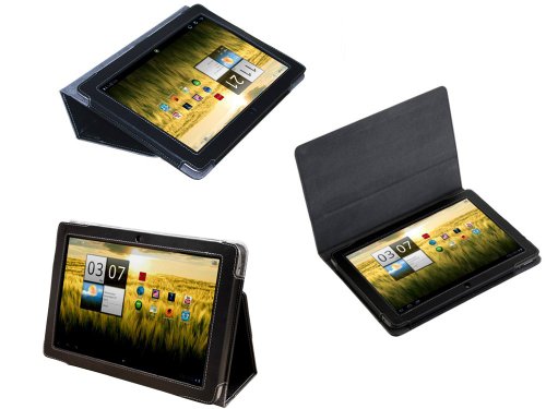 Navitech Black Executive Premium Leather Flip Carry Case With Stand For The Acer Aspire ICONIA TAB A200