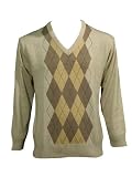 LOUIE JAMES GOLF - Argyle Pattern V-Neck Sweater