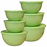 Calypso Basics, 44901, 12 Piece Enamel On Steel Bowl Set With Lids, Lime