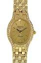 Geneve 14K Solid Gold Watch Womans' Oval Radiant with 35 pts diamonds