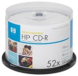 HP White Injet Printable 52x CDR (50 tub)