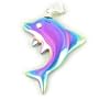 Lucky and Happy Dolphin Pendant in Rainbow Hematite Gemstone