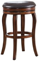 Big Sale Roundhill 300-Pound Commercial Grade Counter Height Solid Wood Swivel Bar Stools, 24-Inch, Cherry, Set of 2