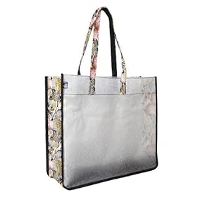 Beachcombing Nautical Beach Stadium Tote Bag with Clear Sides and Cotton Fabric by 