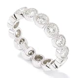 14K White or Yellow Gold Milgrain Moissanite Eternity Ring