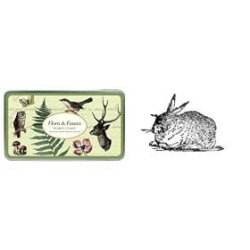 Rubber Stamp Set In Tin: Flora & Fauna