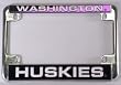 University of Washington Huskies Chrome Motorcycle RV License Plate Frame