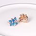 Fashion Plaza Blue Flower with Stunning CZ Earring E8