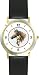 Stallion and Colt in Circle - JP - Horse - WATCHBUDDY&reg; DELUXE TWO-TONE THEME WATCH - Arabic Numbers - Black Leather Strap-Women's Size-Small