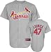 Ryan Ludwick Jersey: Adult 2010 Majestic Road Grey Replica #47 St. Louis Cardinals Jersey - Small