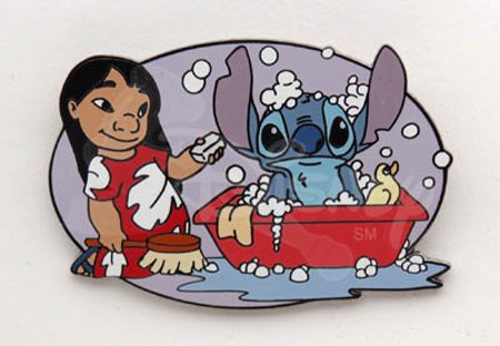 Disney Pins Lilo with Stitch in Bath