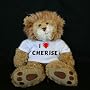 Plush Stuffed Lion (Sighin' Lion) toy with I Love Cherise t-shirt