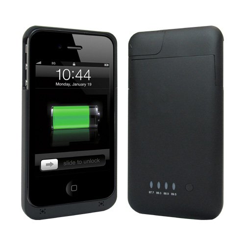 +M Battery iPhone4/4S FMトランスミッター付き バッテリー搭載ケース ブラック [MB05-BK]