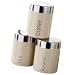 Premier Housewares Light Cream Enamel Rubber Sealed Tea, Coffee and Sugar Canisters with Silver Lid and Word Detail, Set of 3