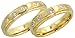 14 Karat Gold mattierte Ring Diamant Hochzeit Set (4.5mm jede), mit 0.43 Karat Brilliantschliff Diamanten