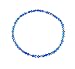 Anklet - A70 - Stretch 4mm Swarovski (tm) Crystal and Silver Tone Heishi Beads ~ Sapphire