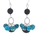 Sterling Silver Turquoise Bead and Onyx Dangle Earrings